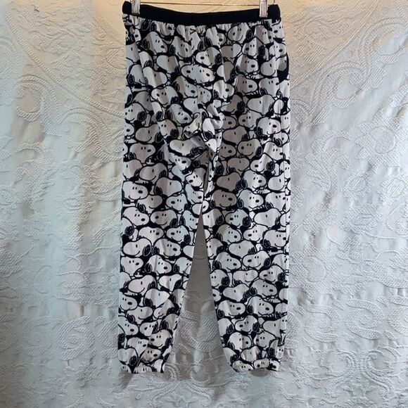 Peanuts Black and White Snoopy Pajama Pants Size S - Picture 4 of 10